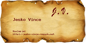 Jesko Vince névjegykártya